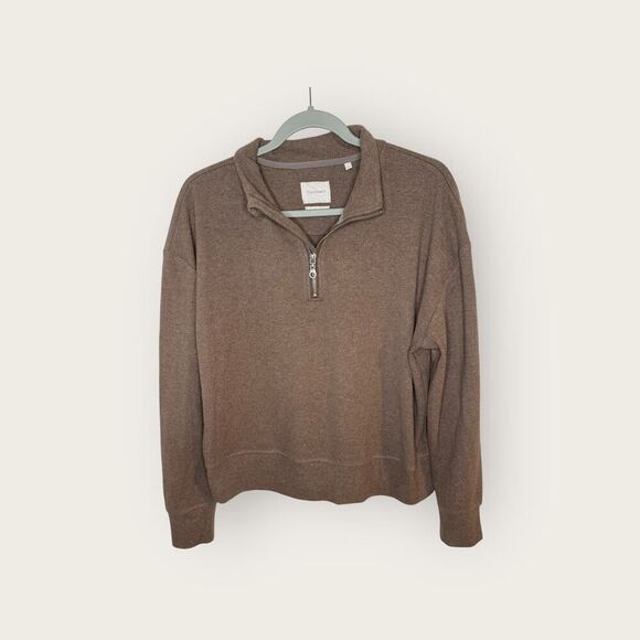 7Diamonds Generation Soft Quarter Zip Pullover in Chocolate Size Large - Picture 4 of 8